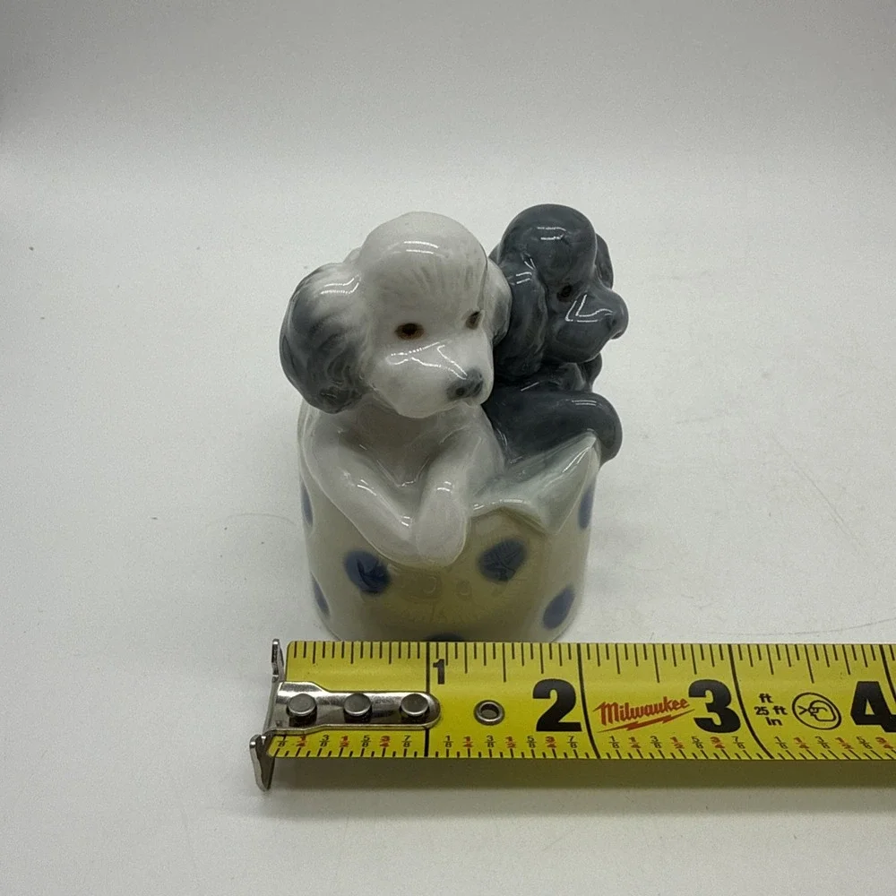 Nao by Lladro Poodles & Dots Figurine Dogs #1082 Blue White 3